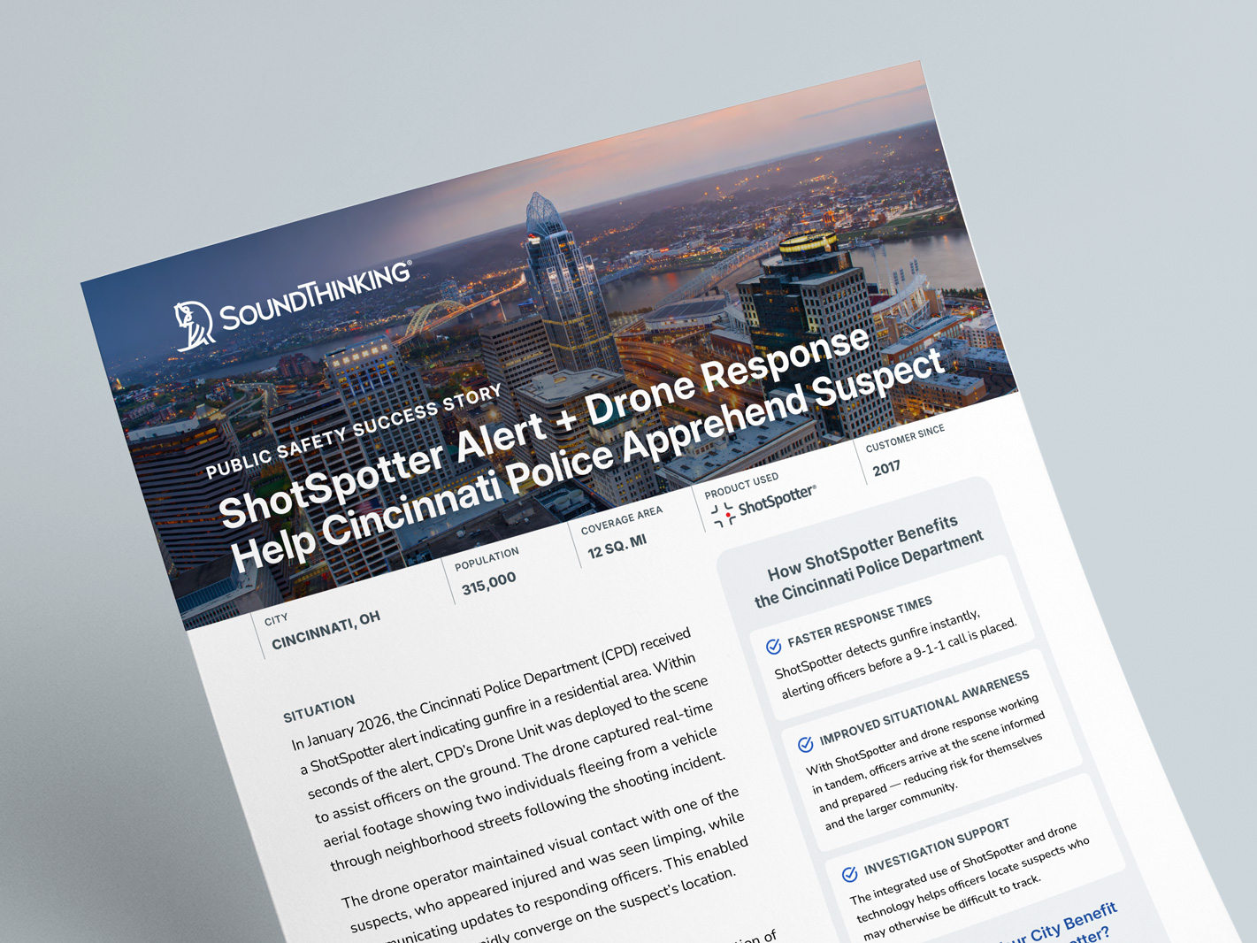 ShotSpotter Alert + Drone Response Help Cincinnati Police Apprehend Suspect